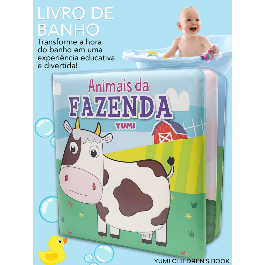 Livro Infantil Mágico De Banho Para Bebês Animais da Fazenda - Molhe e Veja as Cores! · foto 2