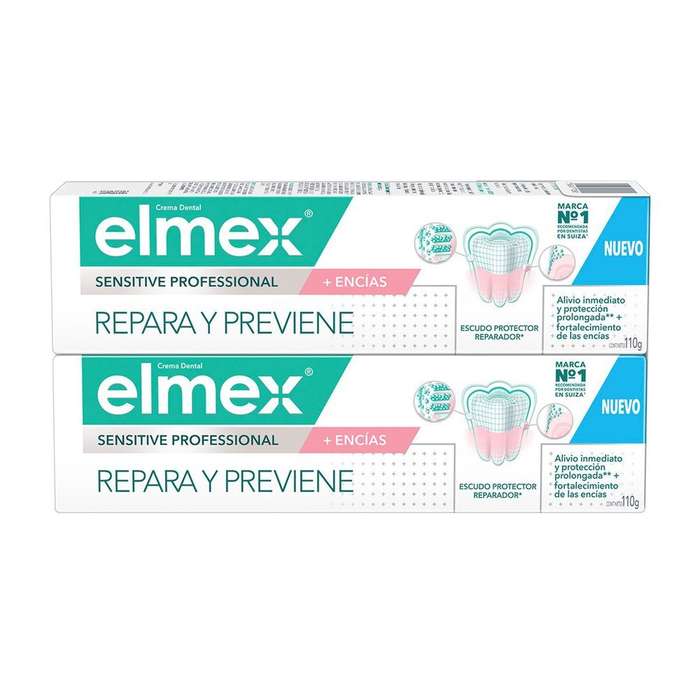 Creme Dental Elmex Sensitive Professional e Gengiva Repara e Previne 2 Unidades de 110g cada