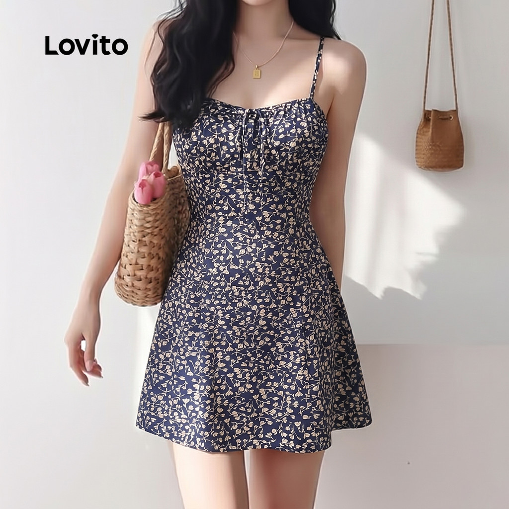 Lovito Vestido Boho com Zíper e Renda Vestido de Primavera/verão para Mulheres Bordado LK4ED817 · foto 2