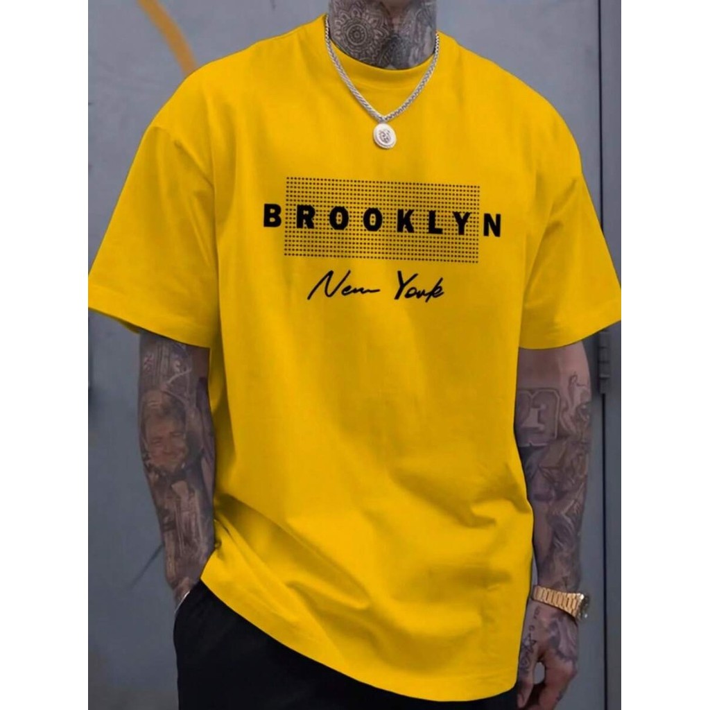 Camiseta Masculina Estampada BROOKLYN NEW YORK  Blusa 100% Algodão Camisa Premium Básica Camisa Estilosa