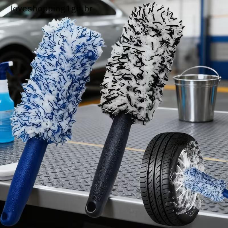 Escova De Limpeza De Roda De Carro De Pelúcia Portátil Ferramenta De Lavagem De Aro De Pneu Para Detalhamento Automático