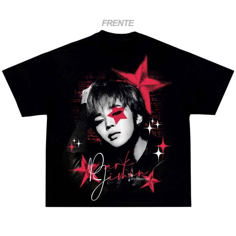 Camiseta Masculina Feminina Oversized Estampa Park Jimin K‑pop BTS, Camiseta Confortável T‑shirt Casual Estilo