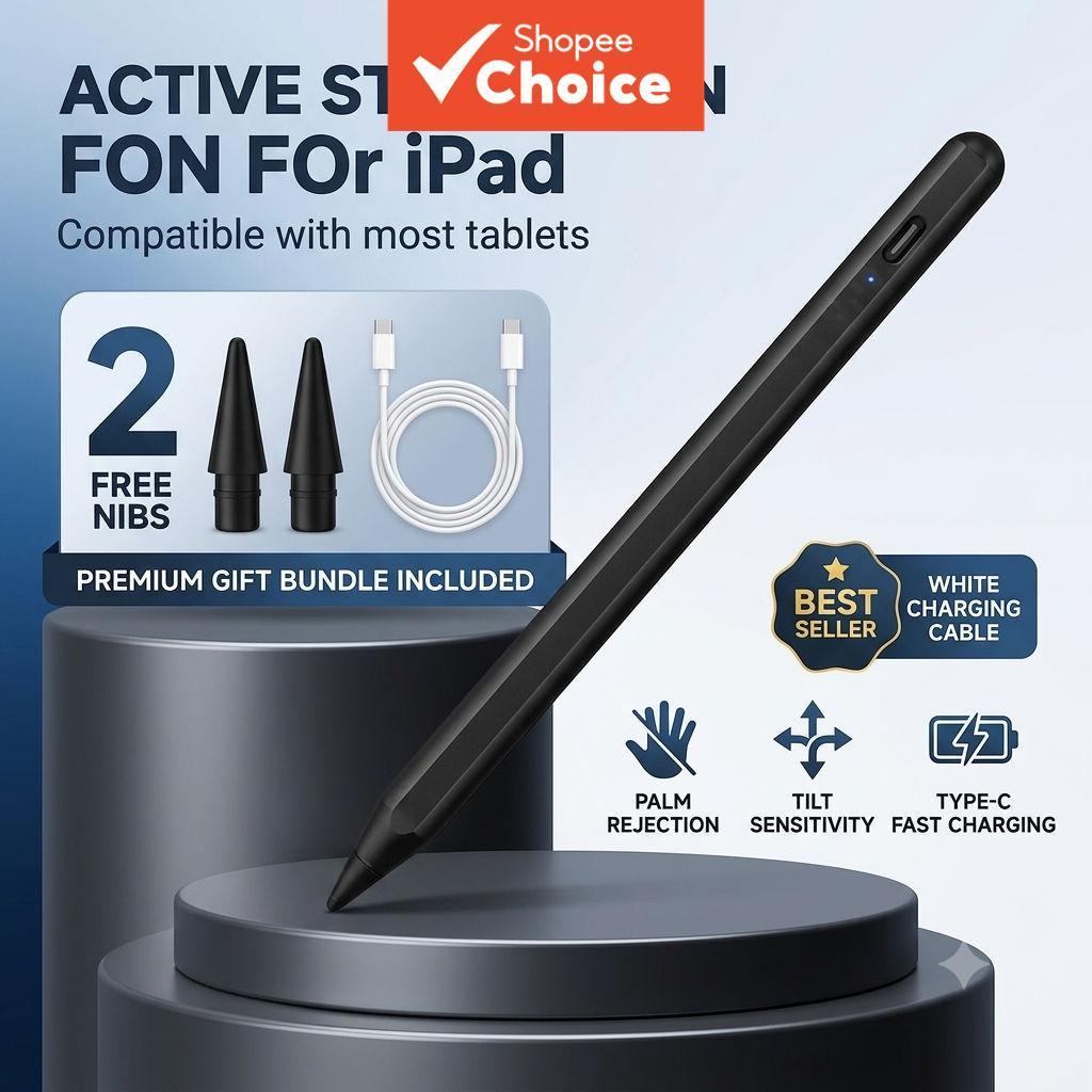 Caneta Stylus Bluetooth Universal Sem Fio, 2 em 1, Lápis Capacitivo para Tela Táctil em Tablets e Smartphones, Ideal