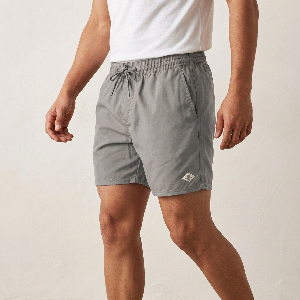 Short Masculino Microfibra Elastano Cós Elástico Cordão Bolsos Praia Casual bermuda