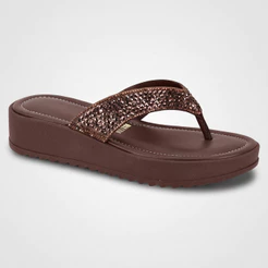 Tamanco Chinelo Feminino Vizzano Plataforma Strass Brilho Original