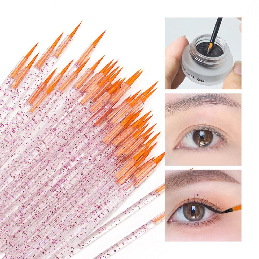 Kit 50/200 Pincéis Descartáveis Delineador Aplicador Maquiagem Uso Diário Salão Beleza