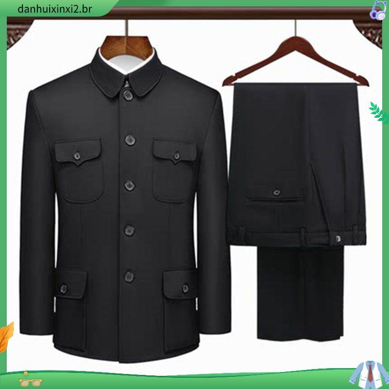 Roupas da República da China Roupas masculinas à moda antiga para idosos de meia-idade 70 anos 80 anos de idade Roupas d