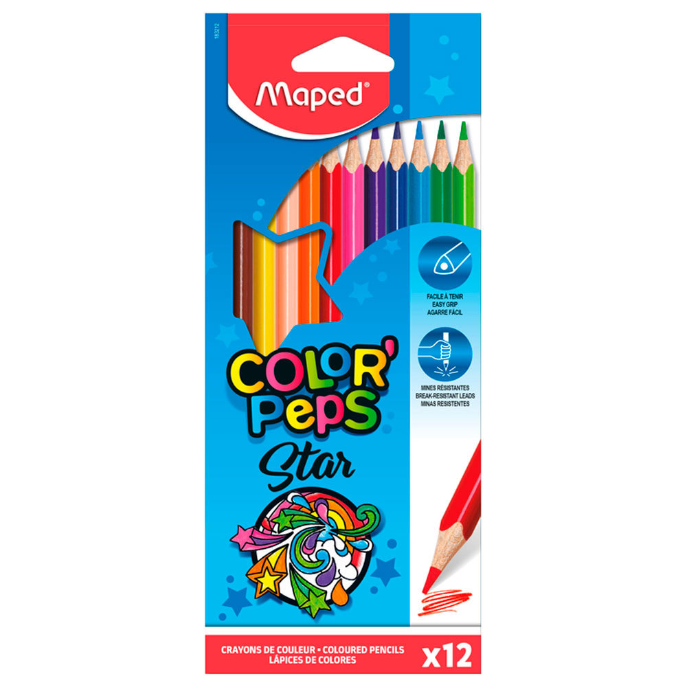 Lápis de cor Color'Peps Star 12 cores 183212ZV Maped