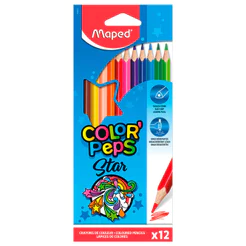 Lápis de cor Color'Peps Star 12 cores 183212ZV Maped