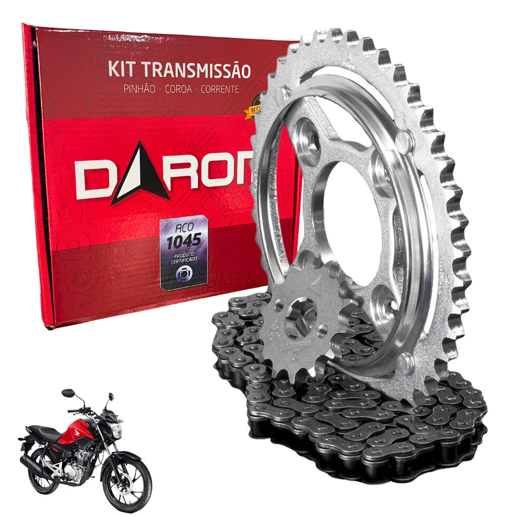 KIT RELAÇÃO TITAN 160 2015 A 2024 CG FAN TRANSMISSAO