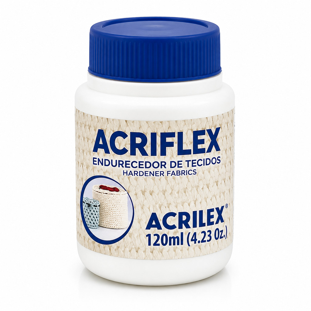 Endurecedor e Modelador de Tecido Acriflex Acrilex 120ml para Crochê Feltro Juta e Artesanato