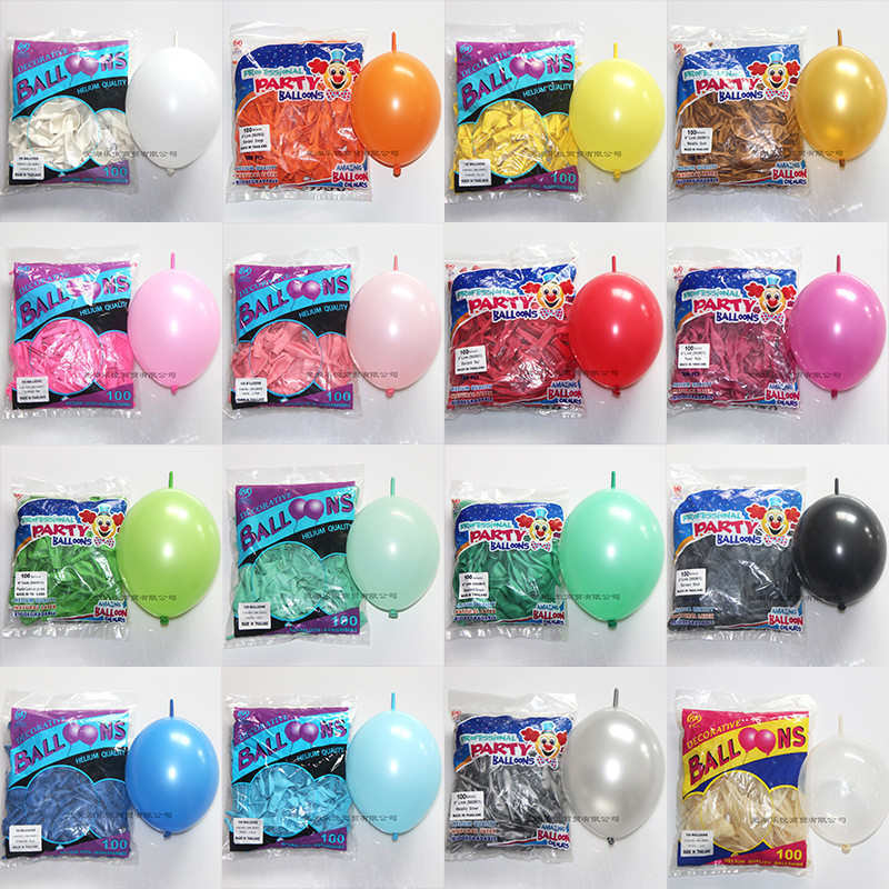 Tailândia BK20 cm cauda balão agulha cauda balão Lingkelong látex balão Link decoração balão decoração de parede