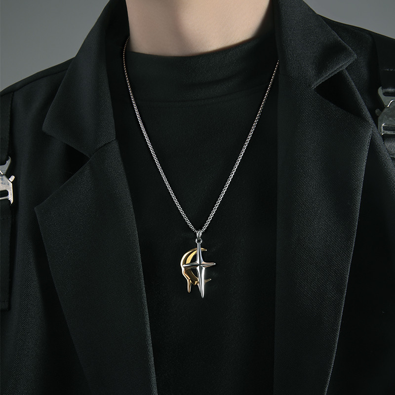Colar masculino na moda pingente 2026 novo estilo na moda nicho clavícula corrente masculina High-End menino acessórios