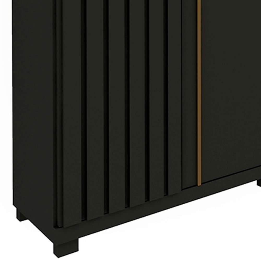 Guarda Roupa Casal 6 Portas 4 Gavetas Absolut New 100% MDF Cinza/Grafite Grafite/Grafite · foto 2