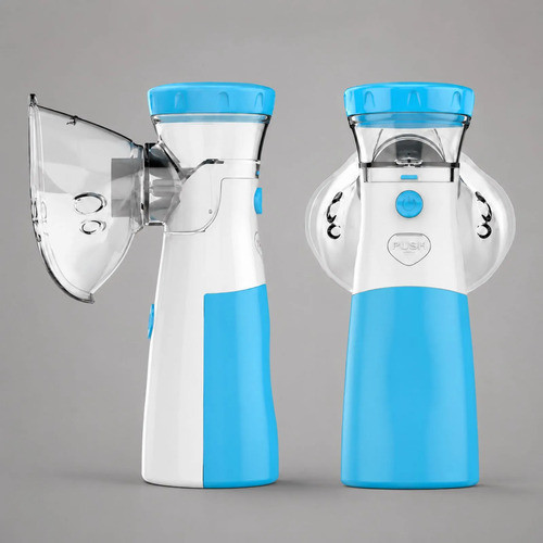 Nebulizador Portátil Recarregável USB Silencioso Mesh Infantil Adulto Bebê Compacto Branco Azul