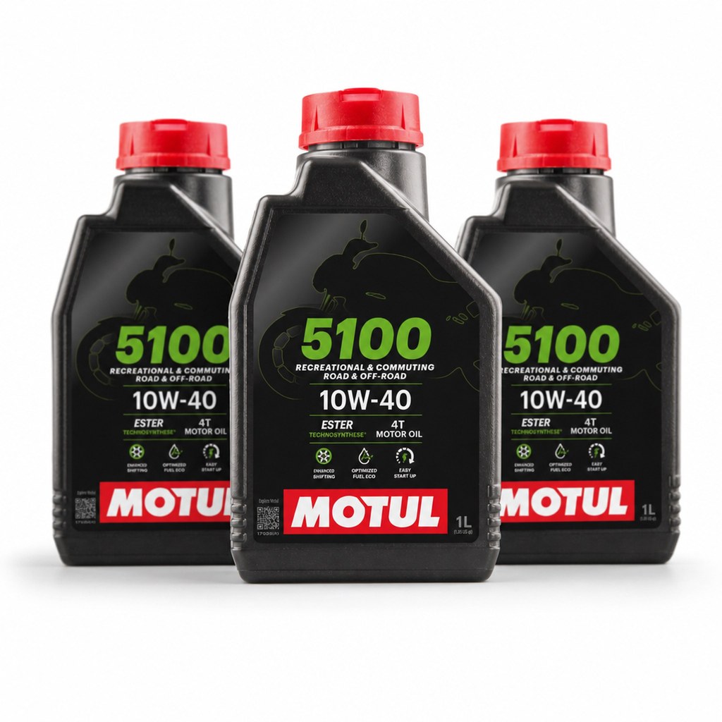 Kit 3 Óleos De Motor Motul Semi-sintético 10W40 Para Motos E Quadriciclos 1L