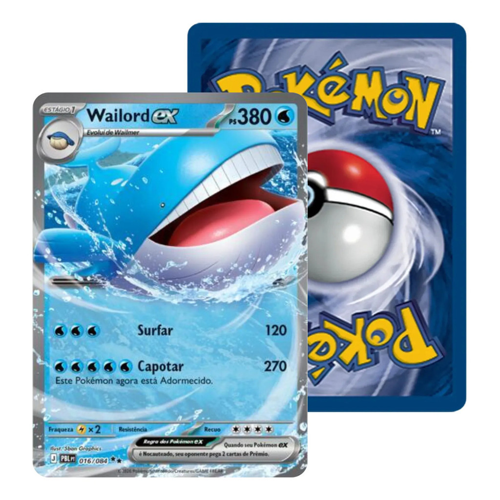 Pokémon Wailord Ex 016/084 Dupla Rara Escuridão Absoluta · foto 2