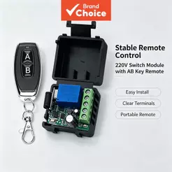 Módulo de Relé de Controle Remoto Universal sem Fio 433Mhz AXUS DC 12V 10A para Motor, Luz, Portão, Porta, Interruptor