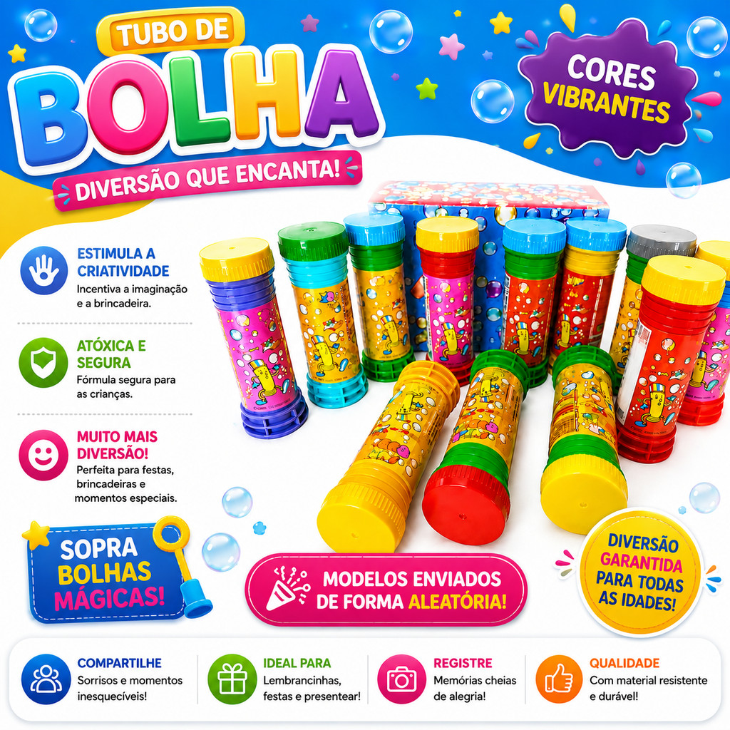 48 Unidades Bolhas Sabão Doação Lojista Aniversario ENVIO IMEDIATO