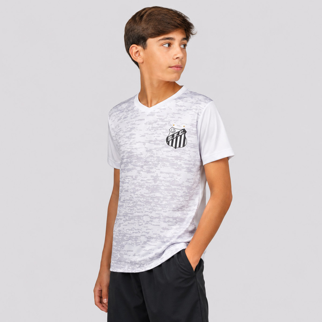 Camisa Santos Rajada Branca Juvenil — imagem 2 de 2