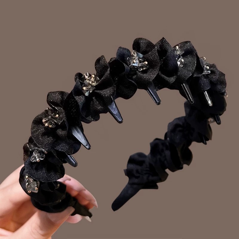2026 novo estilo alta crânio bandana com dente Hairpin feminino high-End moda laço de cabelo bandana acessórios de