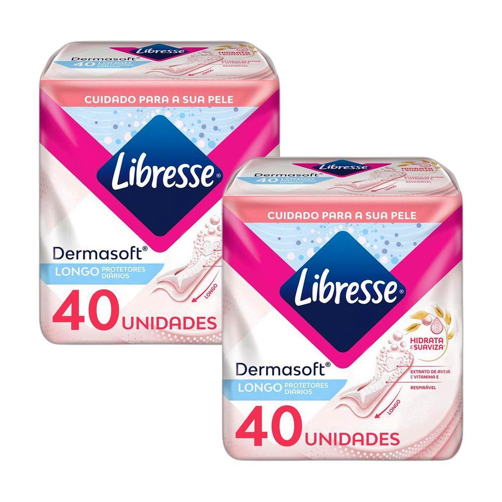 Kit 2 Protetores Diários Libresse Dermasoft 40 Unidades Cada