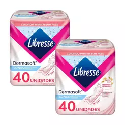 Kit 2 Protetores Diários Libresse Dermasoft 40 Unidades Cada