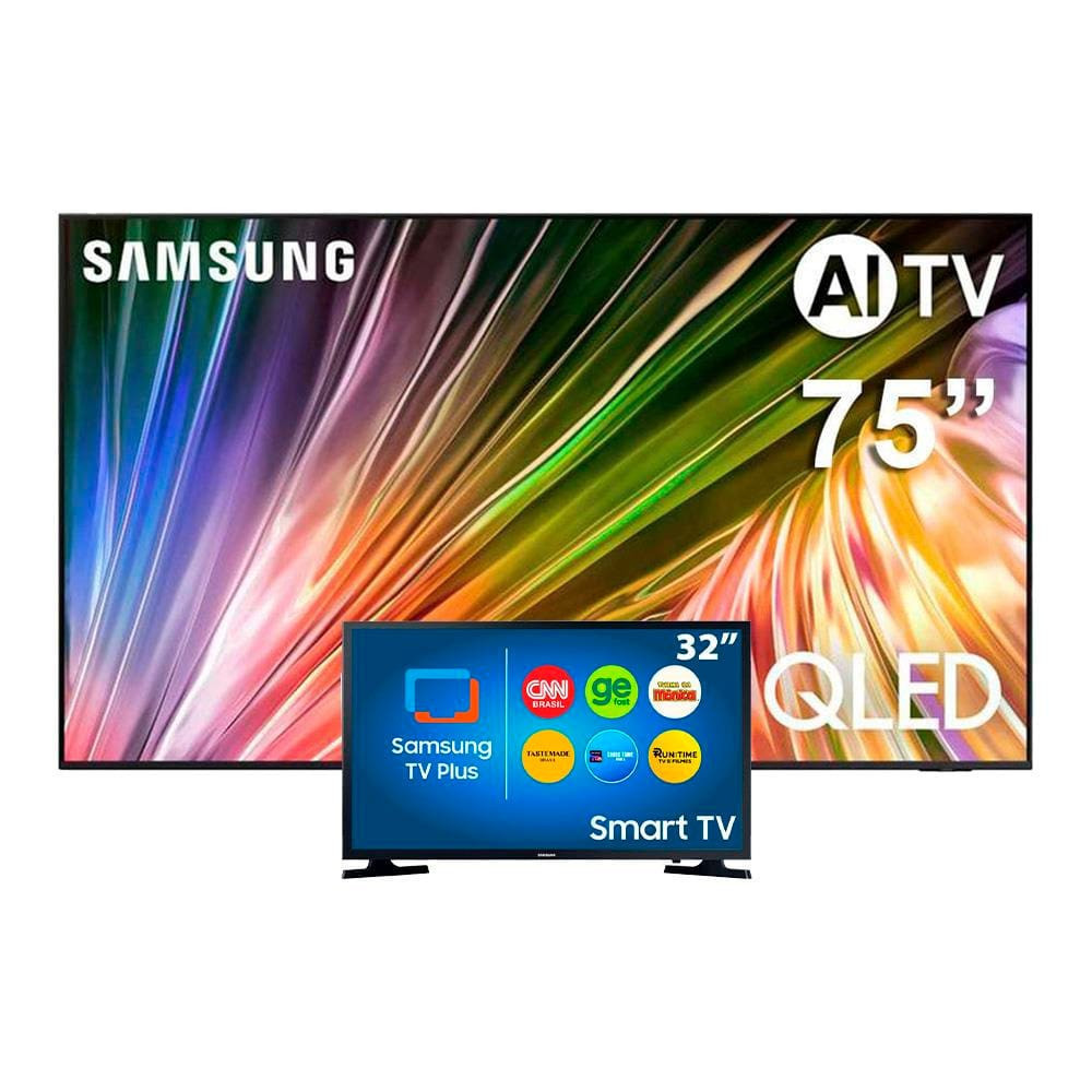 Smart TV 75 4K Samsung Neo + Smart TV LED 32 HD Samsung Tizen