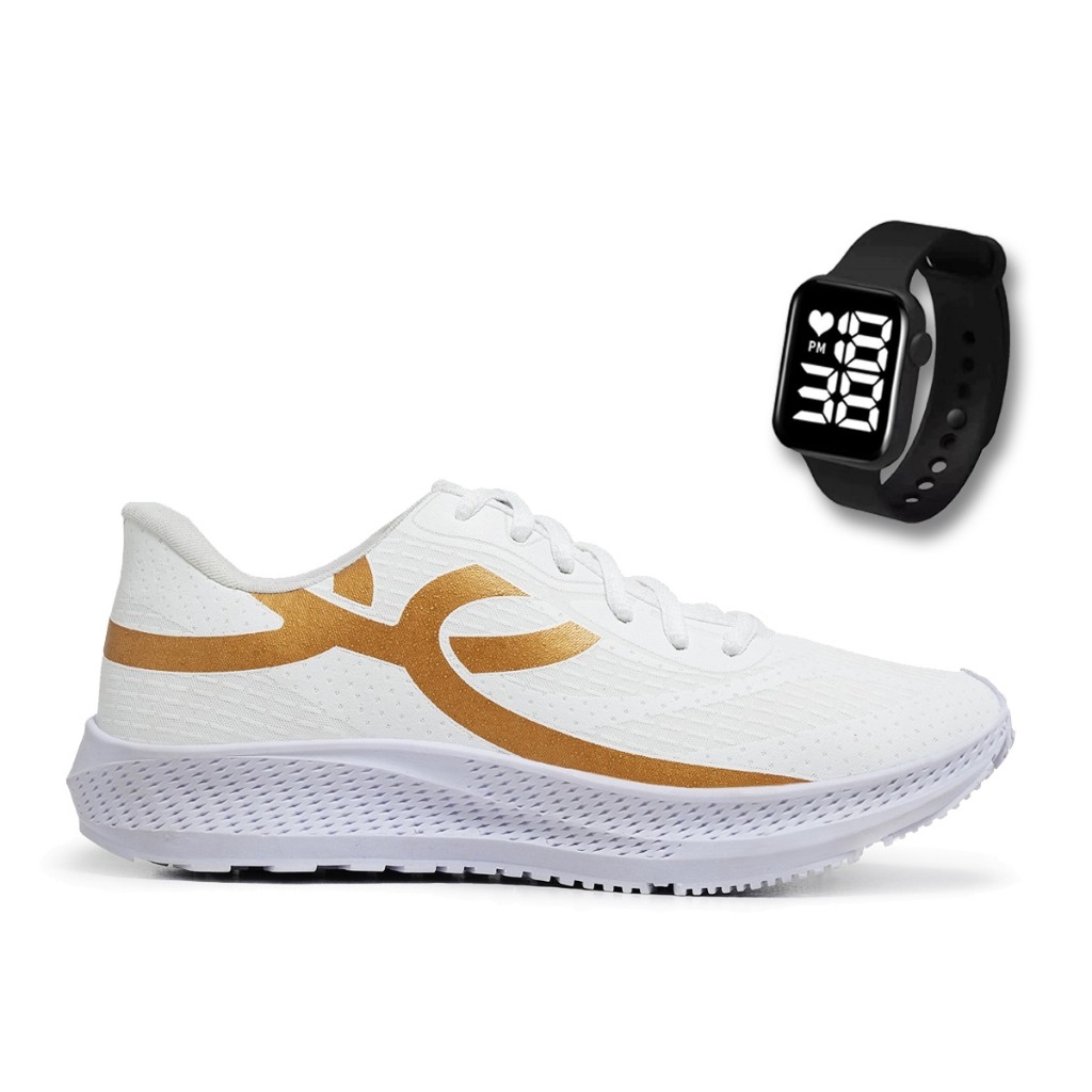 Tênis Masculino Prospect Olimp Esporte Treino Corrida + Relógio Led