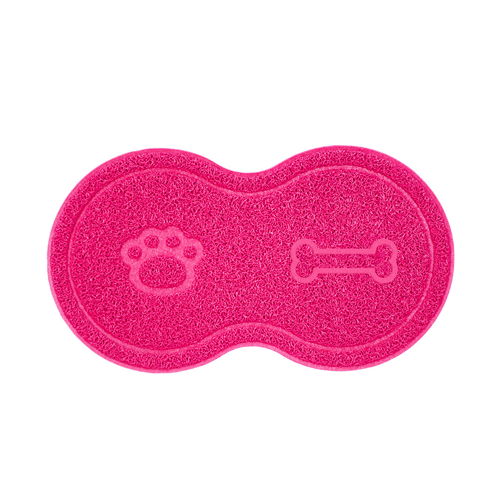 Tapete Pet Comedouro Vinílico Cão Rosa 46X26Cm - Uzoo
