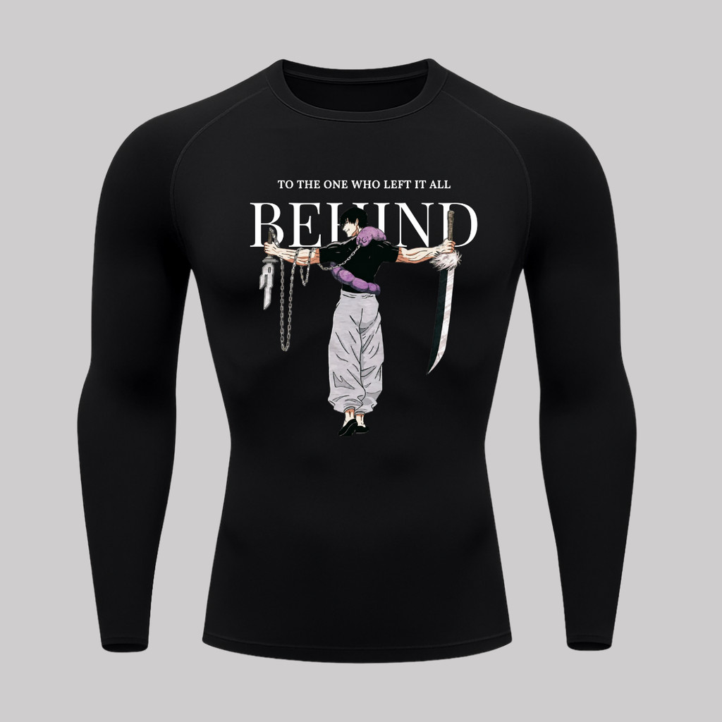 Camisa Compressão Proteção Uv 50+ Estampada Tecido Gelado Segunda Pele Manga Longa Jujutsu Kaisen Toji Zenin Behind