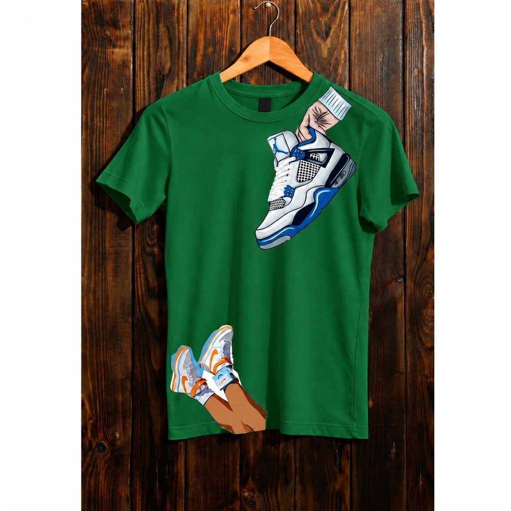 Camiseta Masculina Streetwear Algodão Estilosa Tênis Sneaker Oversized Confortável Prática