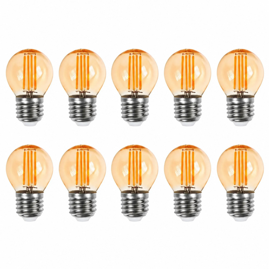 10 Lâmpada Led Filamento Bolinha Decorativa 4w Varal Luz Amarelo (âmbar)