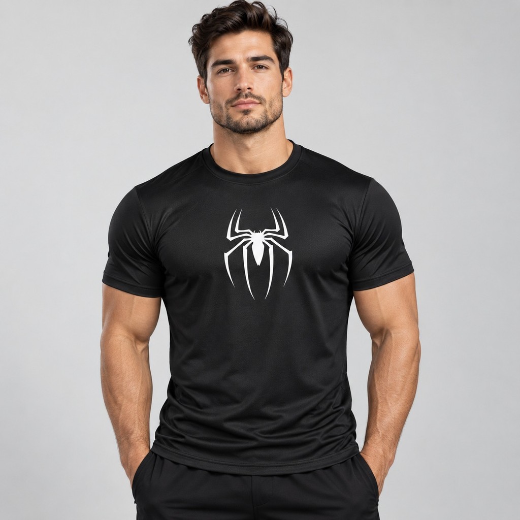 Camiseta Dry Fit Heroi Aranha Estampada Protecao UV 50+ Academia Corrida Treino Respiravel Secagem Rapida Masculina