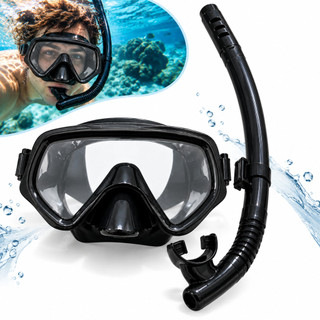 Kit Mergulho Máscara Snorkel Adulto Ajustável para Praia Piscina Natação e Mergulho
