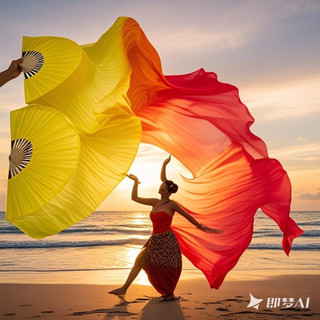 Leque de dança com haste de madeira de 1,8 metros, ideal para dança com véu na igreja, leque de mão com gradiente de 3 c