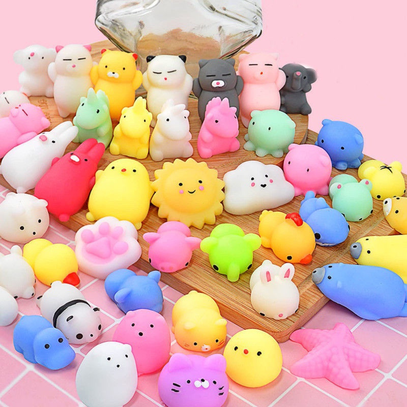 50-5PCS Squishies Kawaii Mochi Anima Brinquedos Antiestresse para Crianças Bolas de Apertar Lembrancinhas de Festa Brinq