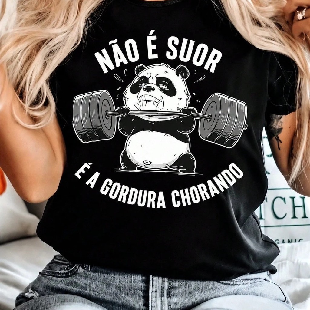 Tshirt Feminina Gordura Chorando - Camisa Estampada Streetwear Unissex 100% Algodão Plus Size