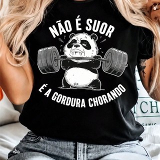 Tshirt Feminina Gordura Chorando - Camisa Estampada Streetwear Unissex 100% Algodão Plus Size