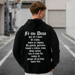 Moletom Canguru Masculino Estampado Racionais Fé Em Deus Blusa De Frio Feminina 100% Algodão
