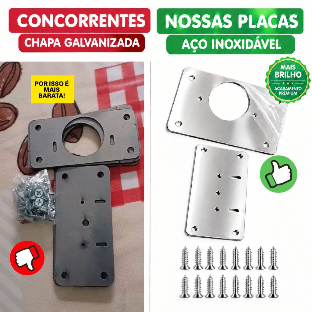 Placas Reparo Para Consertar Dobradiça Armário MDF Porta Guarda Roupa Conserto
