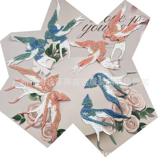 Elegante solúvel em água bordado pássaro pano adesivos estilo étnico Hanfu Cheongsam acessórios de decoração estilo chin