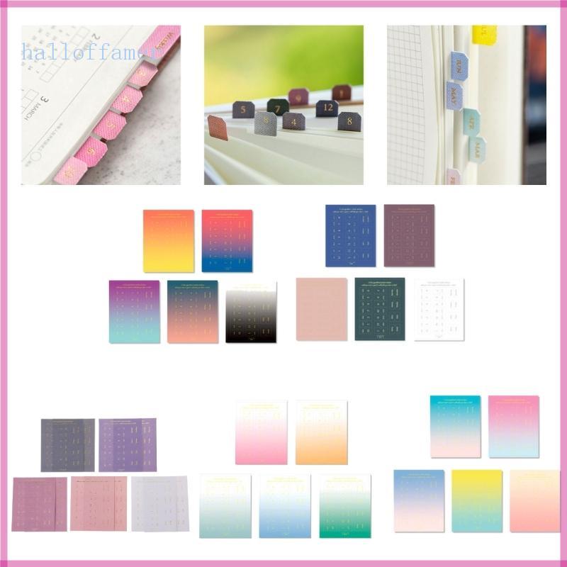 Halloffamer 10 Folhas Abas Mensais Planejador Adesivos Mês Adesivas Decorativas Índice Mensal Adesivo Colorido