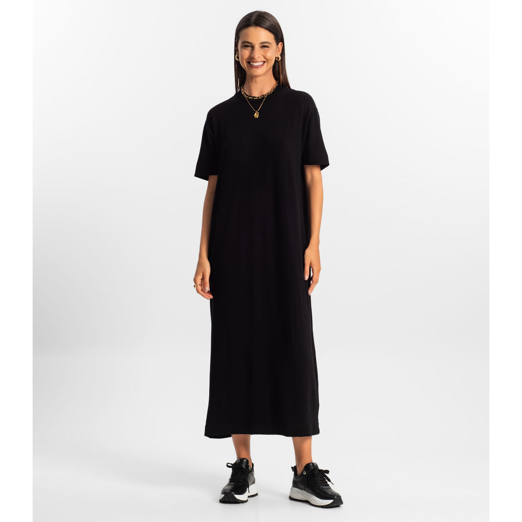 Vestido Midi Feminino Rovitex Preto