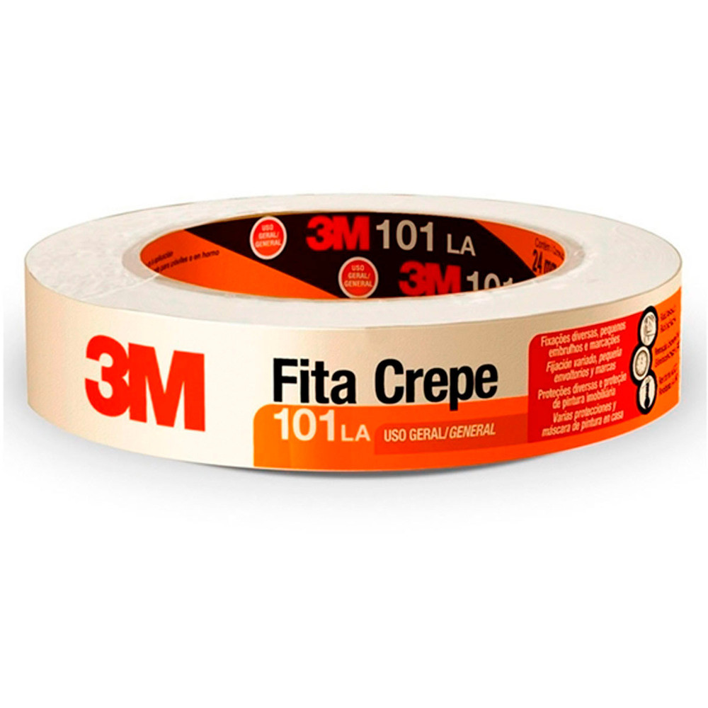 Fita crepe adesiva 18 x 50 m - 101 LA - 3M