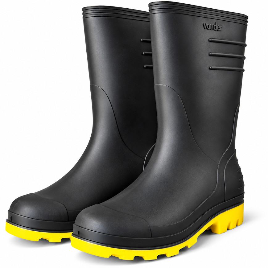 Bota Galocha Unisex Pvc Chuva Motociclista Moto Impermeável Forrado Antiderrapante Resistente