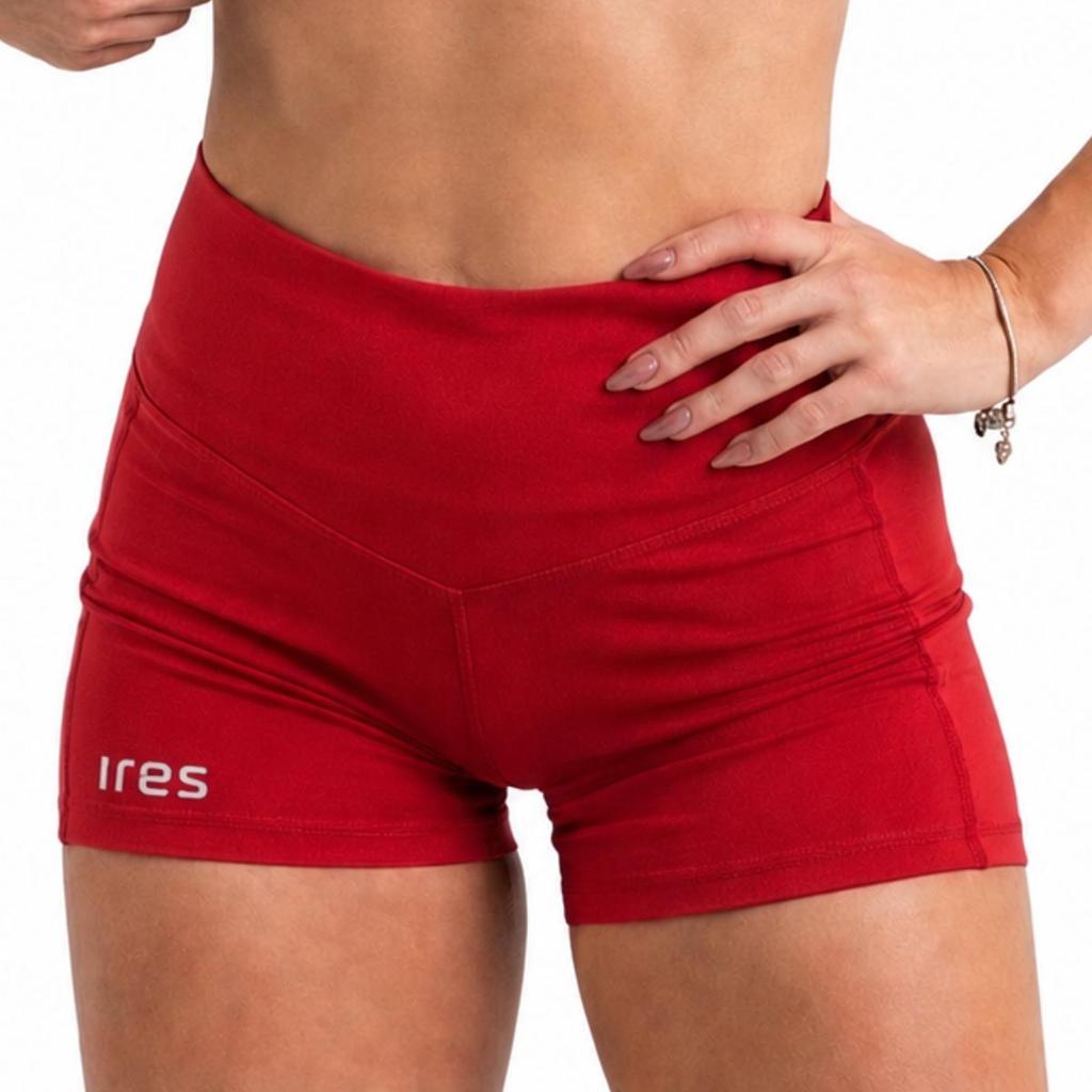Short Fitness Feminino Cintura Alta Recorte V Não Transparente Academia Treino Confortável