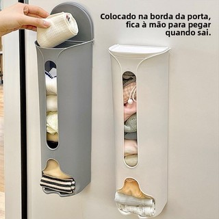 Caixa de armazenamento de roupas íntimas montada na parede, sem necessidade de furos, organizador três em um para meias 