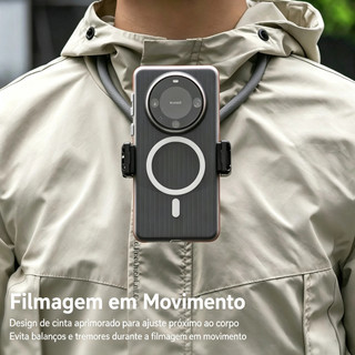 Suporte Magnético para Pescoço - Monte para Câmeras GoPro, Insta360, DJI, e Fixador Vertical para iPhone/Android