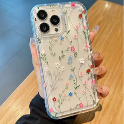 Capa Capinha TPU Anti-Impacto Para Toda Linha de Samsung Galaxy A16 A15 A14 A55 A35 A54 A34 A26S24 Estampa floral